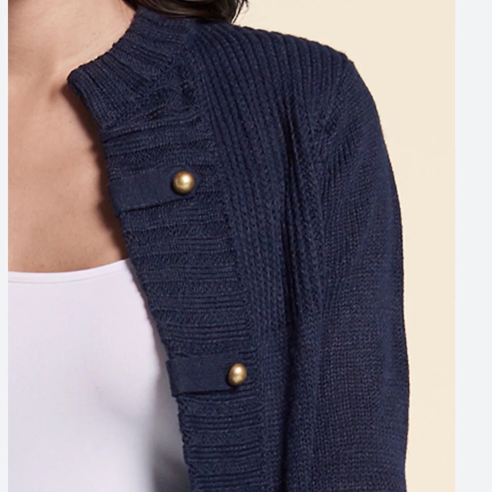 Cotton Wool Tab button detail cardigan - Picture 8 of 13
